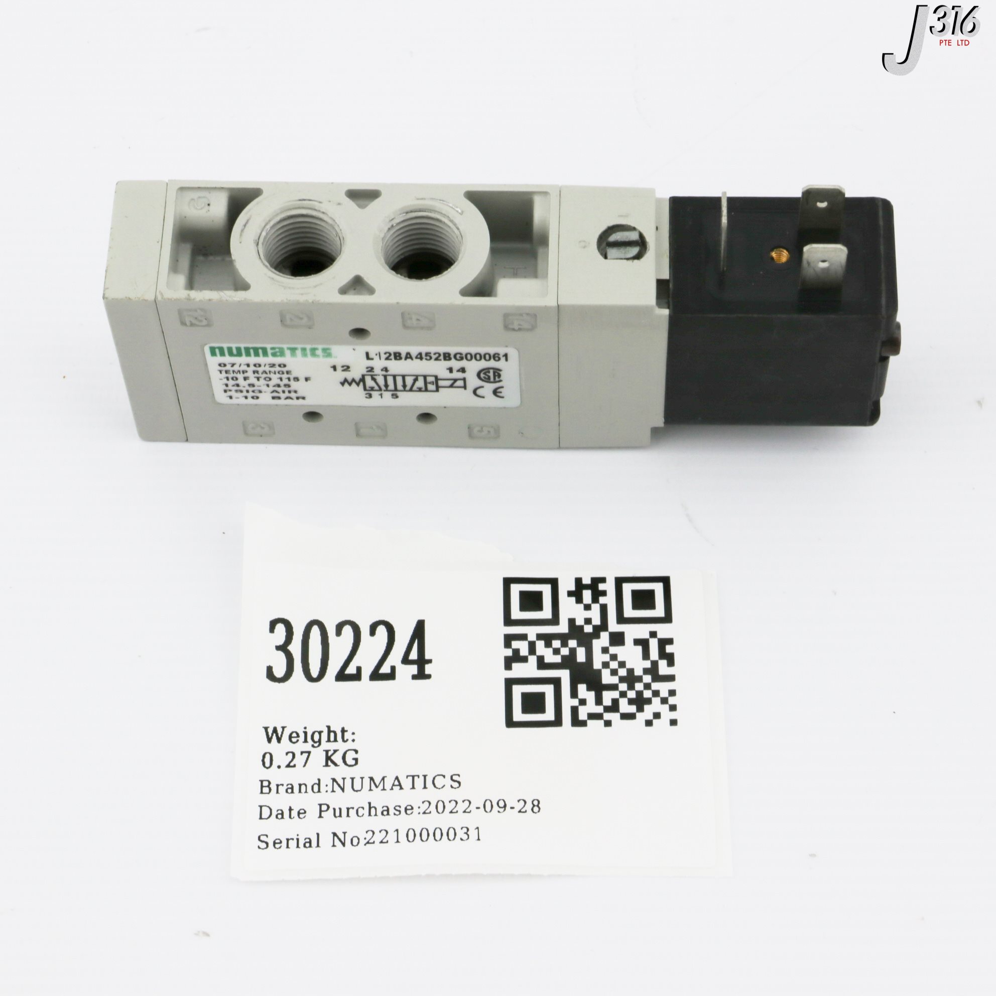 30224 NUMATICS SOLENOID VALVE, 226-749B L12BA452BG00061 | eBay